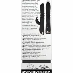 Evolved Novelties Vibrators Evolved Rapid Rabbit Thrusting Dual Vibe - Black