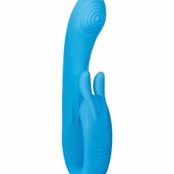 Evolved Novelties Evolved Sea Breeze Bunny Rechargeable Dual Stim - Blue Vibrators