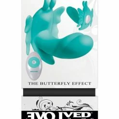 Evolved Novelties Evolved The Butterfly Effect Rechargeable Dual Stim - Teal Vibrators