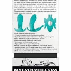 Evolved Novelties Evolved The Butterfly Effect Rechargeable Dual Stim - Teal Vibrators