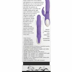 Evolved Novelties Evolved Thick & Thrust Bunny Dual Stim Rechargeable - Purple