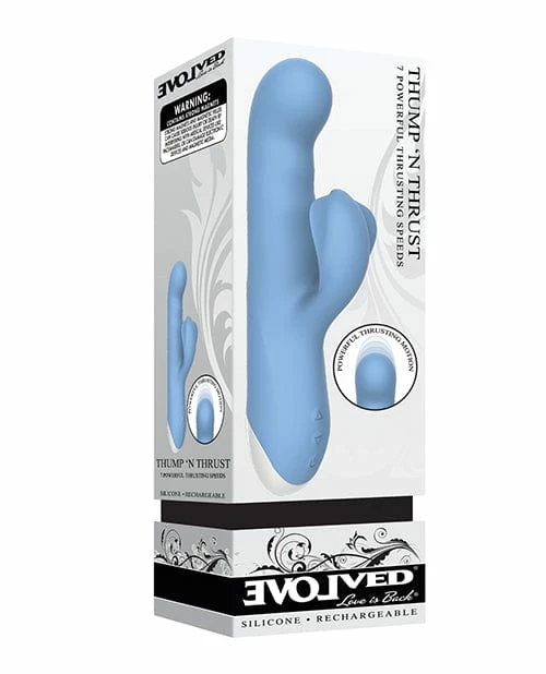 Evolved Novelties Evolved Thump N Thrust Rechargeable Dual Stim - Blue