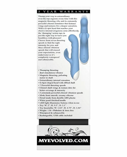 Evolved Novelties Evolved Thump N Thrust Rechargeable Dual Stim - Blue