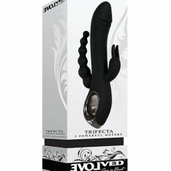 Evolved Novelties Vibrators Evolved Trifecta Triple Stim Rechargeable - Black