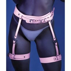 Fantasy Lingerie Glow Strapped In Glow In The Dark Leg Harness Light Pink O-s