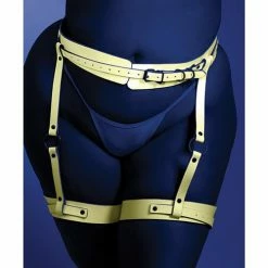 Fantasy Lingerie Glow Strapped In Glow In The Dark Leg Harness Light Pink O-s