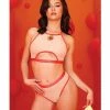Fantasy Lingerie Just Peachy Cut Out Halter Top & Cheeky Panty Nude