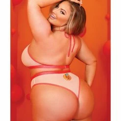 Fantasy Lingerie Just Peachy Cut Out Halter Top & Cheeky Panty Nude Qn