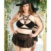 Fantasy Lingerie Play Under My Spell Hat, Bralette, Skirt & Panty Black