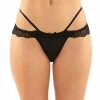 Fantasy Lingerie Posey Strappy Lace & Microfiber Crotchless Panty