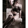 Fantasy Lingerie Sheer Fantasy Black Magic Cami Top With Attached Stockings