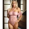 Fantasy Lingerie Tease Annabelle Halter Tie Stretch Lace Bodysuit With Snap Crotch