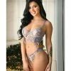 Fantasy Lingerie Tease Reese Butterfly Embroidered Mesh Bustier & Panty
