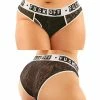 Fantasy Lingerie Vibes Buddy Fuck Off Lace Boy Brief & Lace Thong Black Queen Size