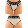 Fantasy Lingerie Vibes Buddy Pack Icy Girl Metallic Boy Brief & Lace Thong Black