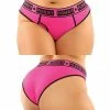 Fantasy Lingerie Vibes Buddy Pack Pussy Power Micro Brief & Lace Thong Pink-Black Queen Size