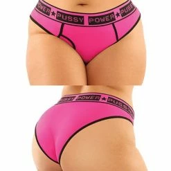 Fantasy Lingerie Vibes Buddy Pack Pussy Power Micro Brief & Lace Thong Pink-Black Queen Size