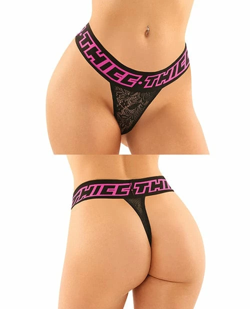 Fantasy Lingerie Vibes Buddy Pack Thicc Athletic Mesh Boy Brief & Lace Thong Black/pnk