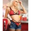 Fantasy Lingerie Vibes Extra Spicy Caged Bralette & Thong Chili Red L-XL