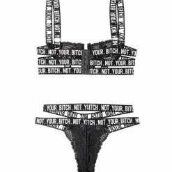 Fantasy Lingerie Vibes Not Your Bitch Lace Bra & Cutout Panty