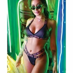 Fantasy Lingerie Vibes Sexy Bitch Bralette & Strappy Panty
