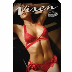 Fantasy Lingerie Vixen Cutout Lace Bra & Side Tie Panty