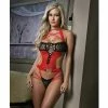 G World Intimates Lingerie Cut Out Teddy With Dazzling Straps & Contrasting Lace