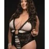 G World Intimates Lingerie Open Crotch Lace Teddy Blackout Qn