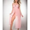 G World Intimates Pinklicious Empire Waist, Lace & Sheer Dress & Panty Baby Pink O-s Lingerie