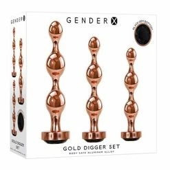 Gender X Gold Digger Set - Rose Gold-Black Anal Toys
