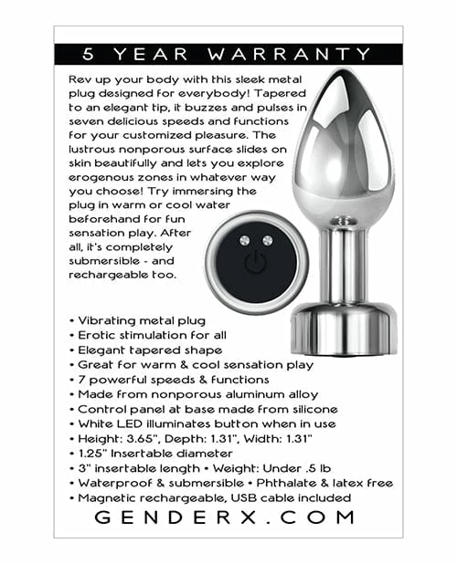 Gender X Rockin Metal Plug - Chrome Anal Toys