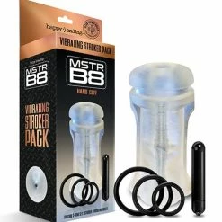Global Novelties LLC Mstr B8 Hand Cuff Vibrating Stroker Pack - Kit Of 5 Clear