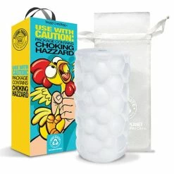 Global Novelties LLC Pleasure Package Use With Caution Tight Textured Stroker - White