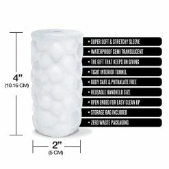 Global Novelties LLC Pleasure Package Use With Caution Tight Textured Stroker - White