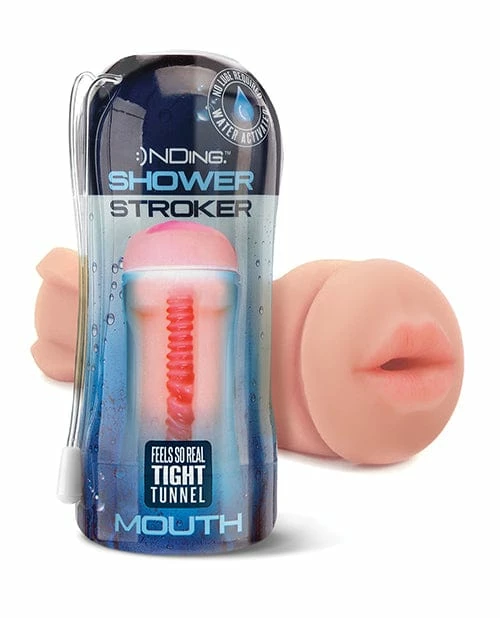 Global Novelties LLC Penis Toys Shower Stroker Mouth - Ivory