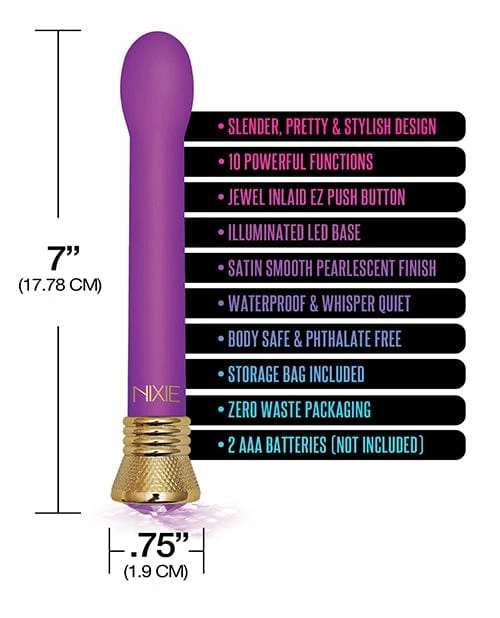 Global Novelties LLC Nixie Mystic Wave Satin Bulb Vibe - 10 Function Amethyst Vibrators