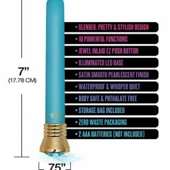 Global Novelties LLC Nixie Mystic Wave Satin Classic Vibe - 10 Function Aquamarine