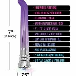 Global Novelties LLC Nixie Waterproof G-spot Vibe - 10 Function Purple Ombre Glow