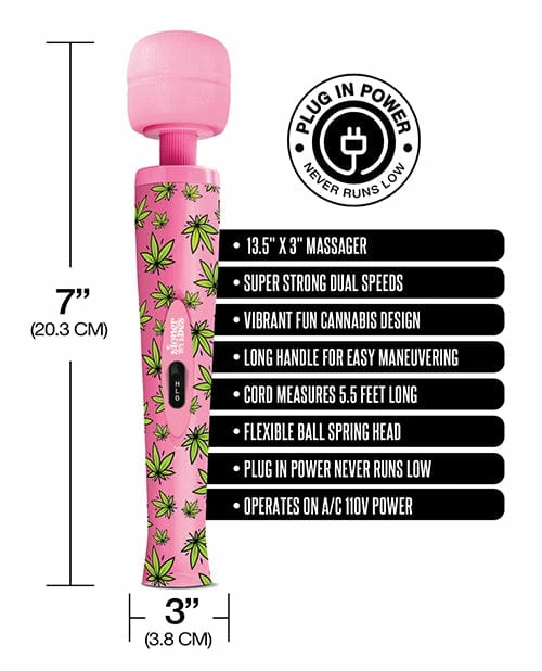 Global Novelties LLC Stoner Vibes Wacky Weed Wand Massager - Pink Kush