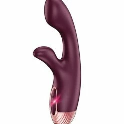 Global Novelties LLC Zola Rechargeable Silicone Dual Massager - Burgundy-rose Gold