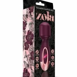 Global Novelties LLC Zola Rechargeable Silicone Mini Wand - Burgundy-rose Gold