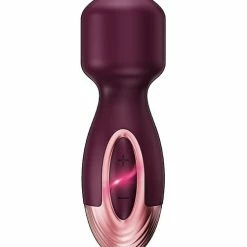 Global Novelties LLC Zola Rechargeable Silicone Mini Wand - Burgundy-rose Gold