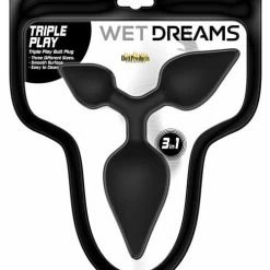 Hott Products Wet Dreams Triple Play Anal Plug - Black