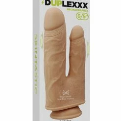 Hott Products Skinsations DupleXXX Vibrating & Rotating Double Dildo - Flesh
