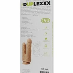 Hott Products Skinsations DupleXXX Vibrating & Rotating Double Dildo - Flesh