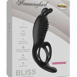 Hott Products Penis Toys Bliss Hummingbird Vibrating Cock Ring - Black