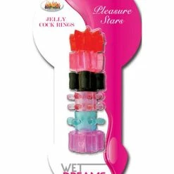 Hott Products Wet Dreams Pleasure Stars Jelly Cock Rings (6 Pack)