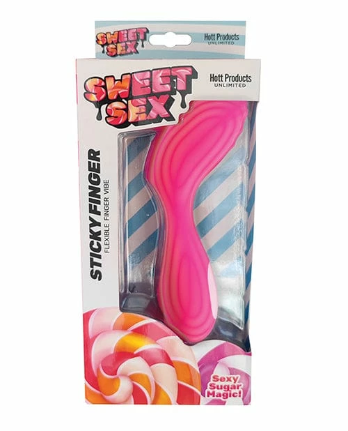 Hott Products Vibrators Sweet Sex Sticky Finger Flexible Finger Vibe - Magenta