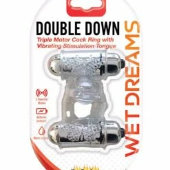 Hott Products Vibrators Wet Dreams Double Down Vibrating Cockring With Bullet