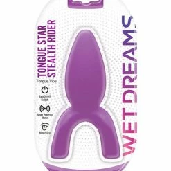 Hott Products Vibrators Wet Dreams Tongue Star Stealth Rider Vibe - Purple